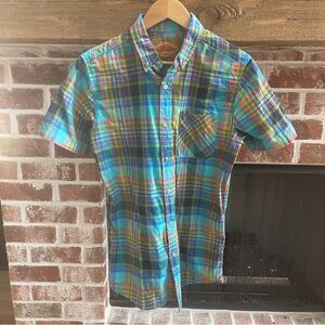 Red Camel Colorful Plaid Button Down Shirt size S